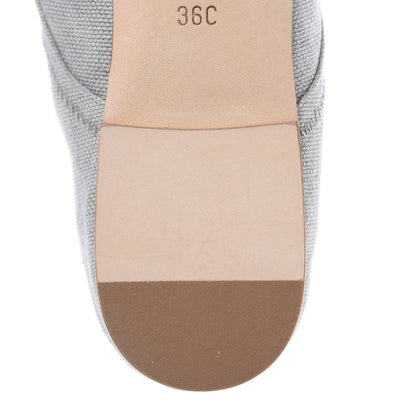 Chanel Washed Toile Snakeskin Cap Toe CC Lace Up Flats 36 Grey 10 of 12