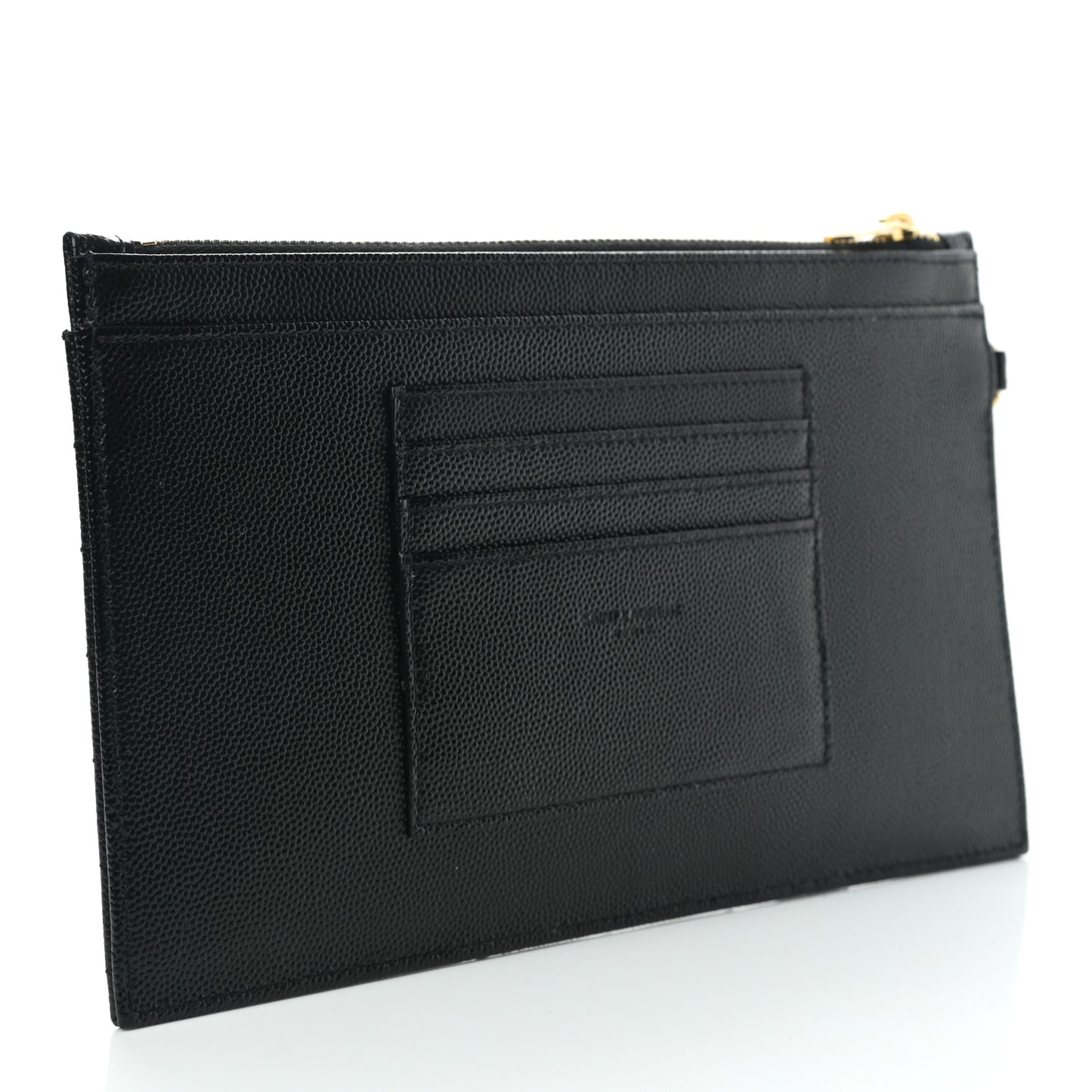Grain De Poudre Chevron Monogram Large Bill Pouch Black