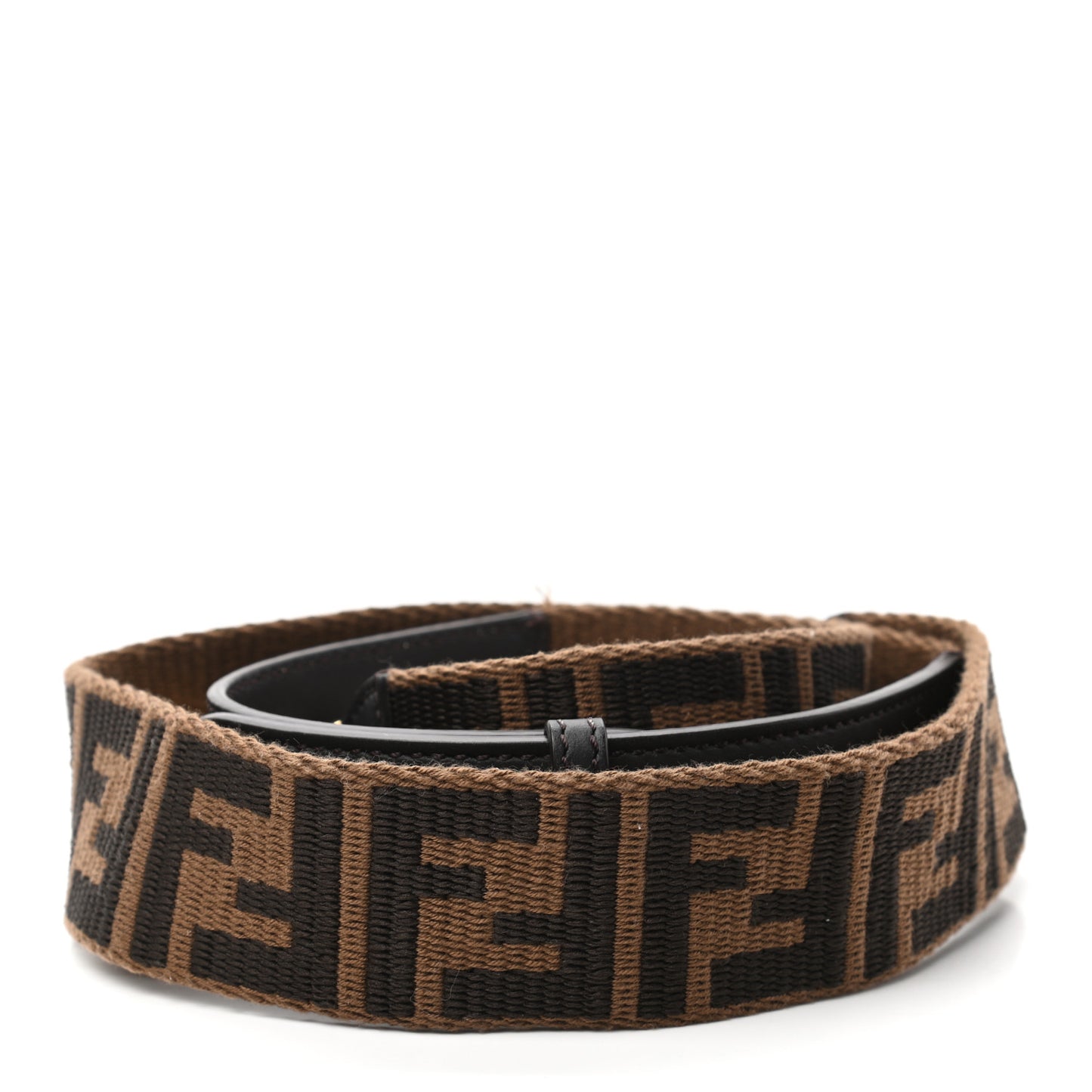 Ribbon Vitello Century FF 1974 Studded Strap You Fango Marrone Ebano