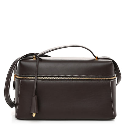 Loro Piana Smooth Calfskin Extra Bag L27 Dark Chocolate Licorice 1 of 10