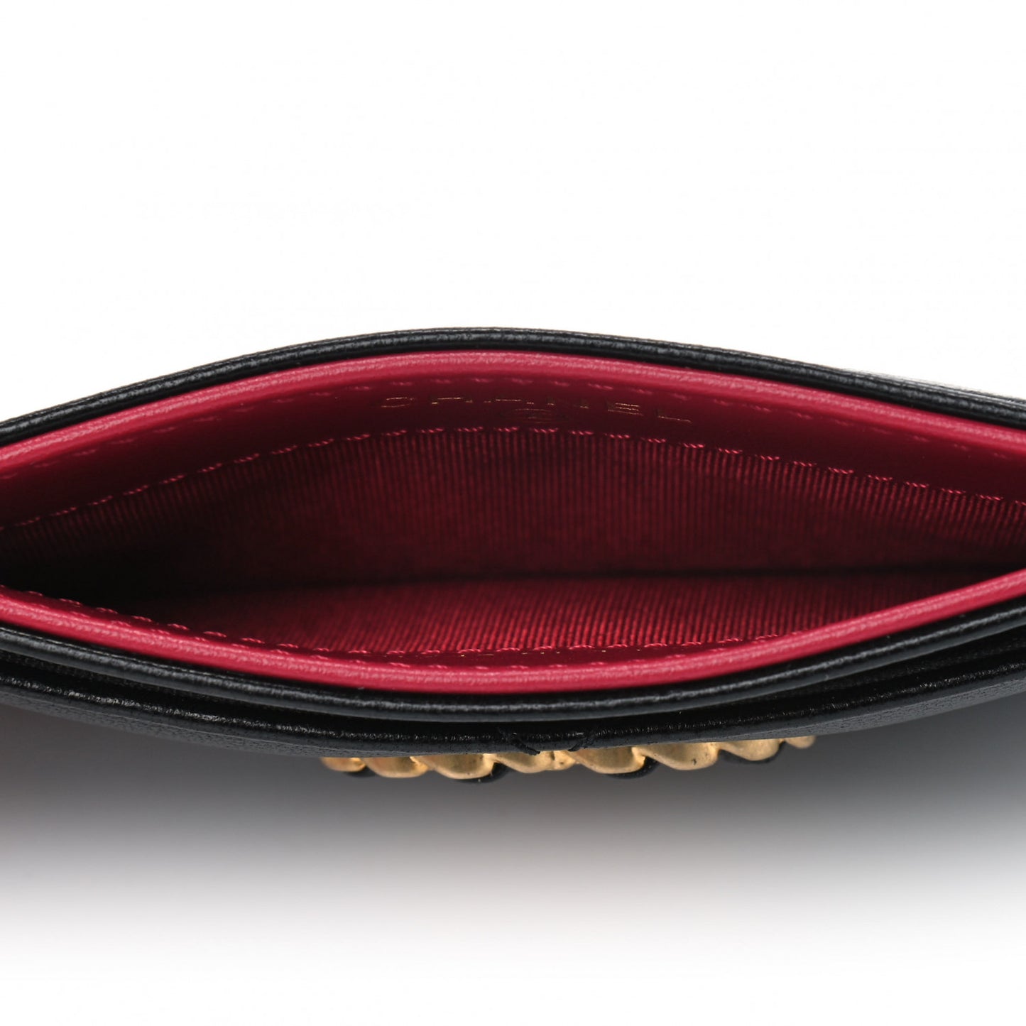 Lambskin Quilted Chanel 19 Card Holder Black