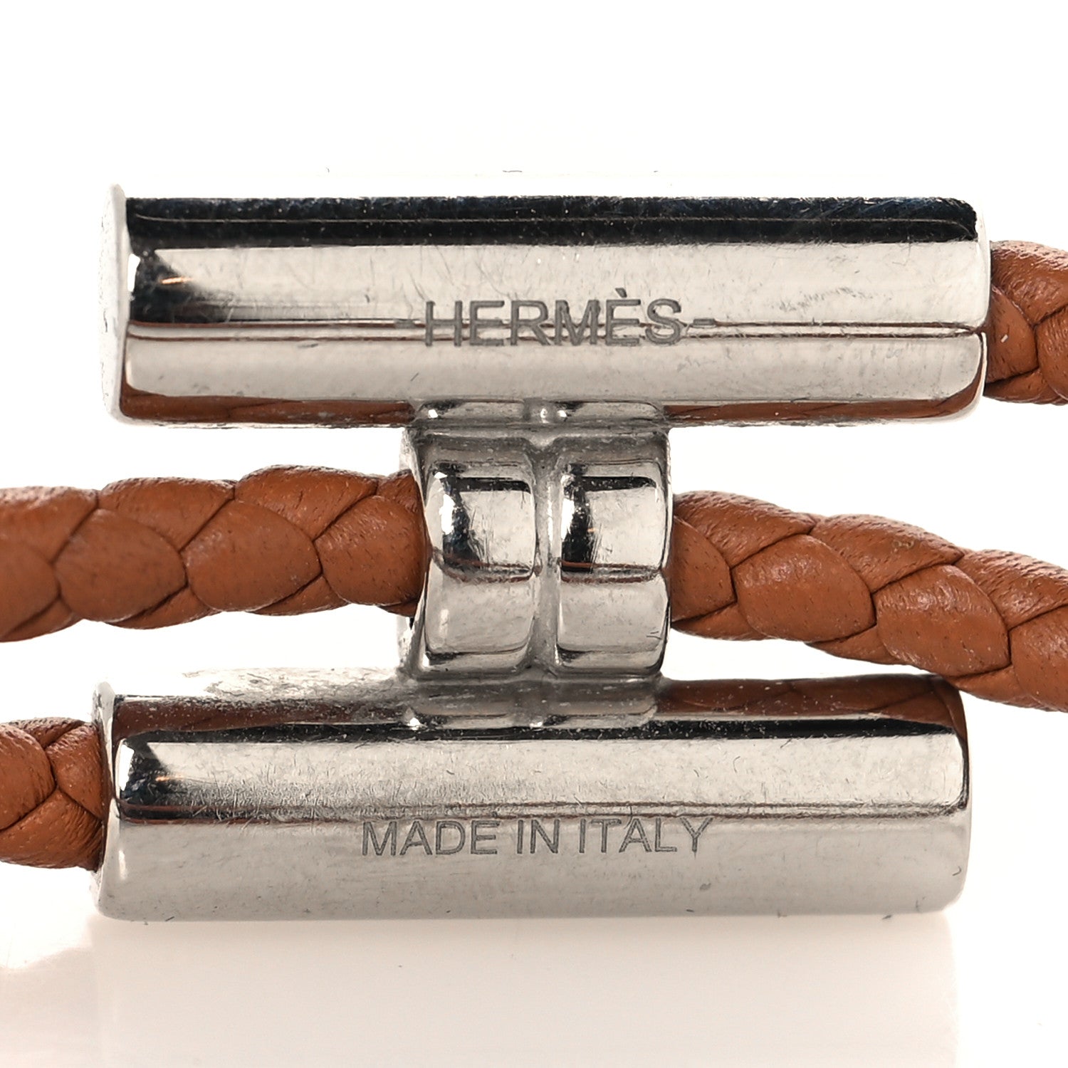 Hermes Swift Double Wrap Cord Tournis Tresse Bracelet Gold 4 of 5