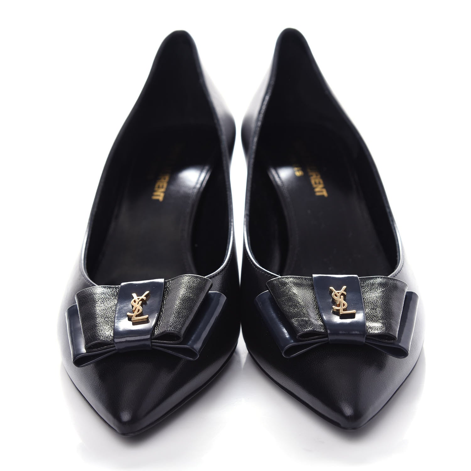 Saint Laurent Calfskin Bow Anais Pumps 38 Black 5 of 11