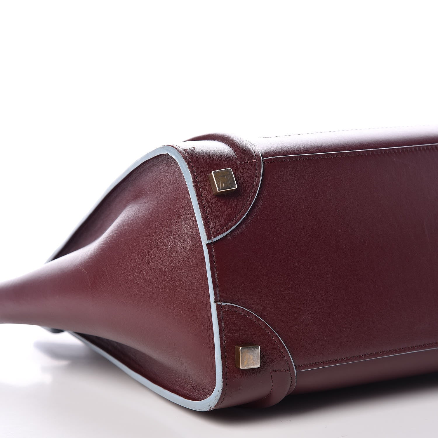 Celine Palmelato Micro Luggage Burgundy Azur Blue 5 of 23