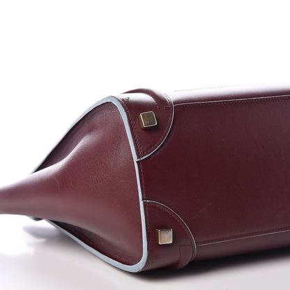 Celine Palmelato Micro Luggage Burgundy Azur Blue 5 of 23