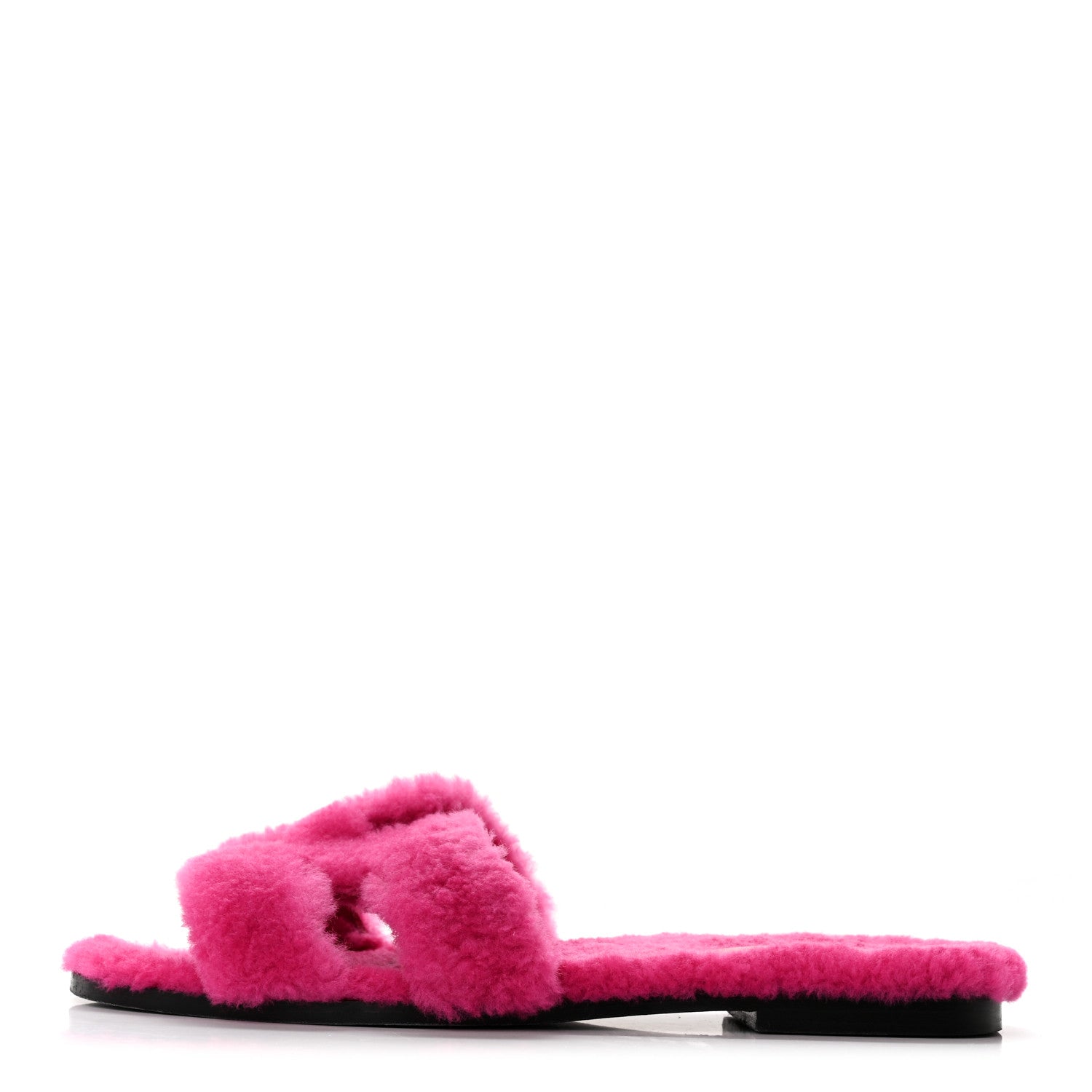 Hermes Woolskin Oran Sandals 39 Rose Fuchsia 1 of 8