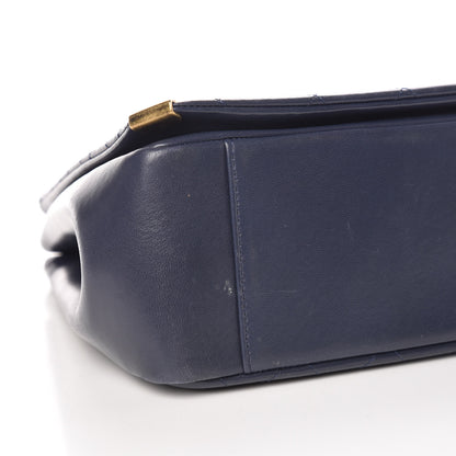 Chanel Calfskin Diamond Stitched Shoulder Bag Navy 8 of 14