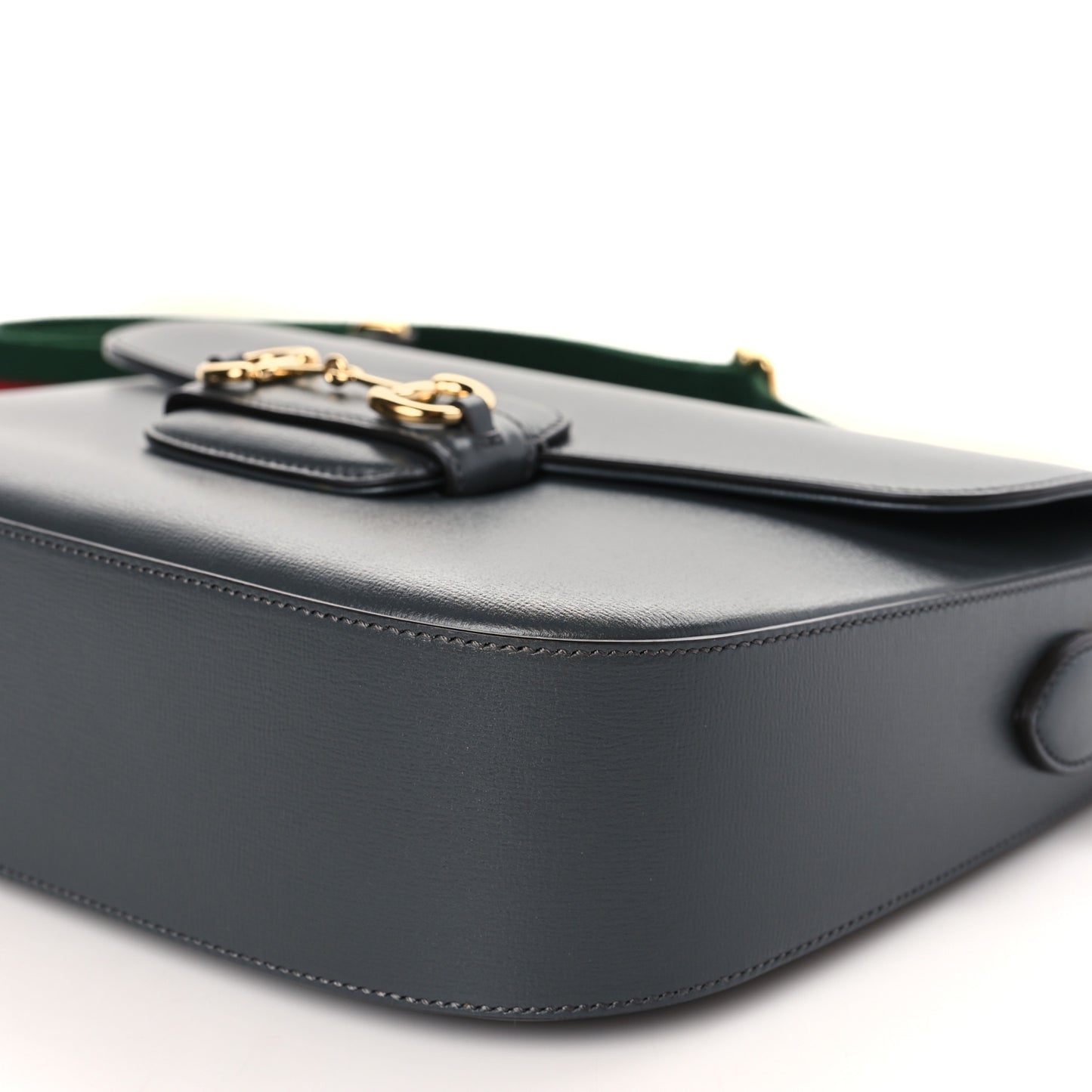 Azalea Calfskin Web Horsebit 1955 Shoulder Bag Graphite Grey