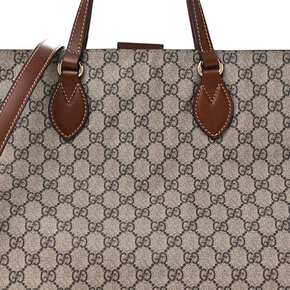 Gucci Soft GG Supreme Monogram Medium Crossbody Tote Beige Cuir 8 of 10