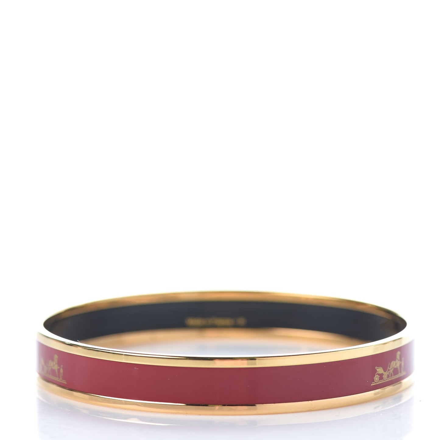 Enamel Printed Narrow Caleche Bracelet 62 Rouge H