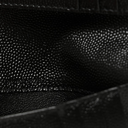 Saint Laurent Grain De Poudre Matelasse Chevron Monogram Zipped Two-Part Wallet Black 7 of 8