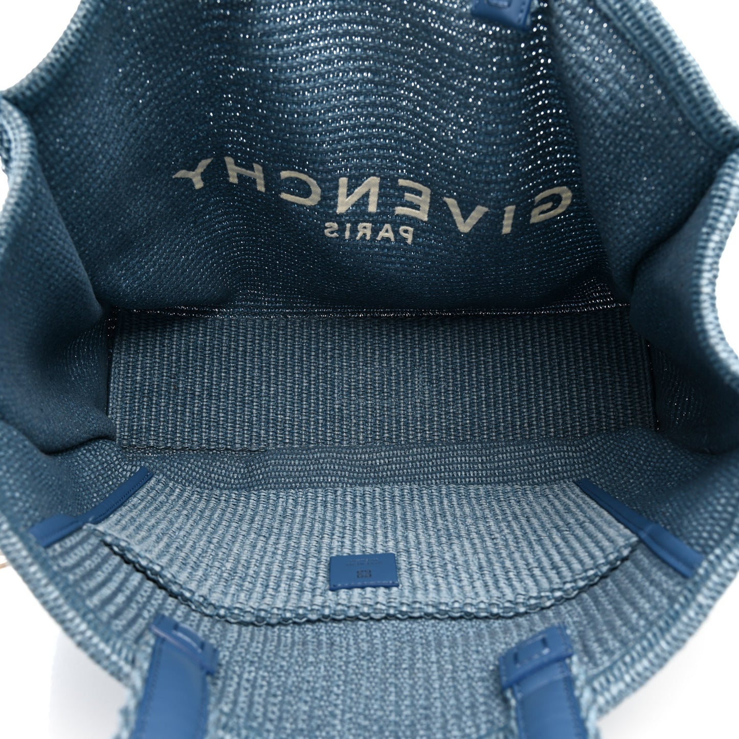 Raffia Large G Shopping Tote Denim Blue