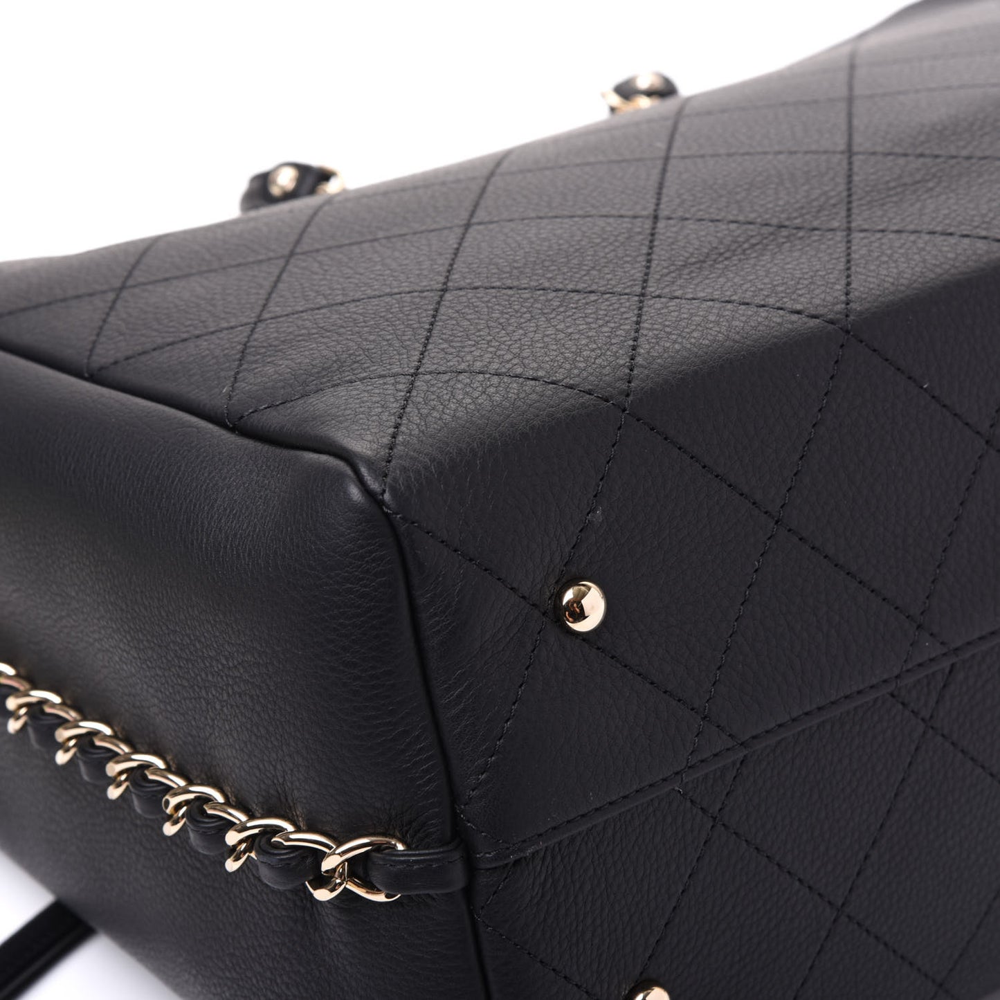 Bullskin Stitched Large Shopping Bag Black
