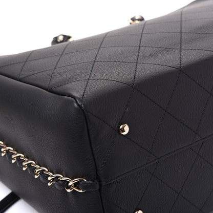 Chanel Bullskin Stitched Large Shopping Bag Black 7 of 12