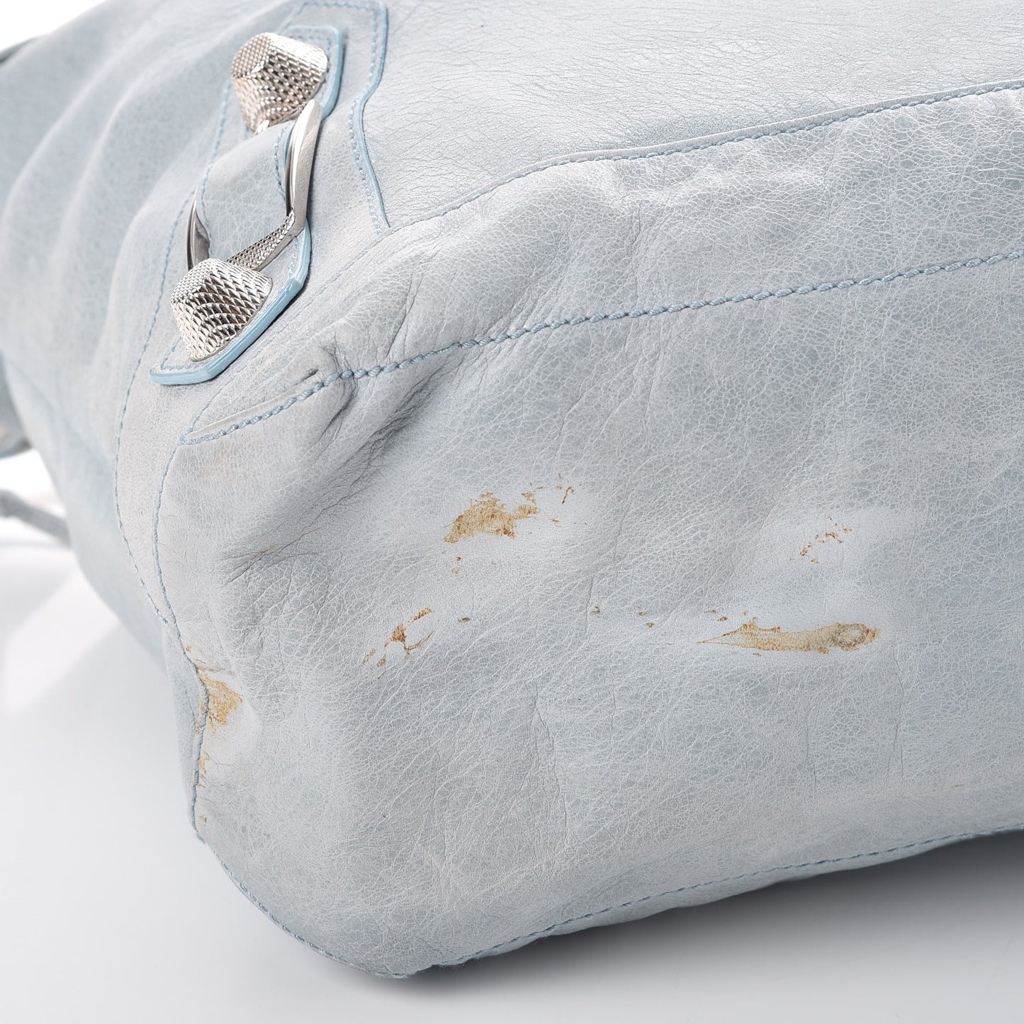 Agneau Giant 21 Silver Hardware Day Hobo Sky Blue