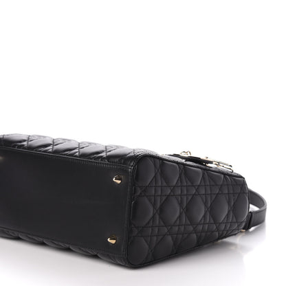 Christian Dior Lambskin Cannage Medium Lady Dior Black 9 of 11