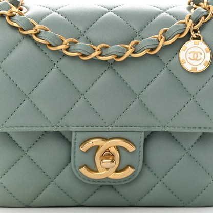 Chanel Lambskin Quilted Casino Chips Mini Square Flap Grey 8 of 13