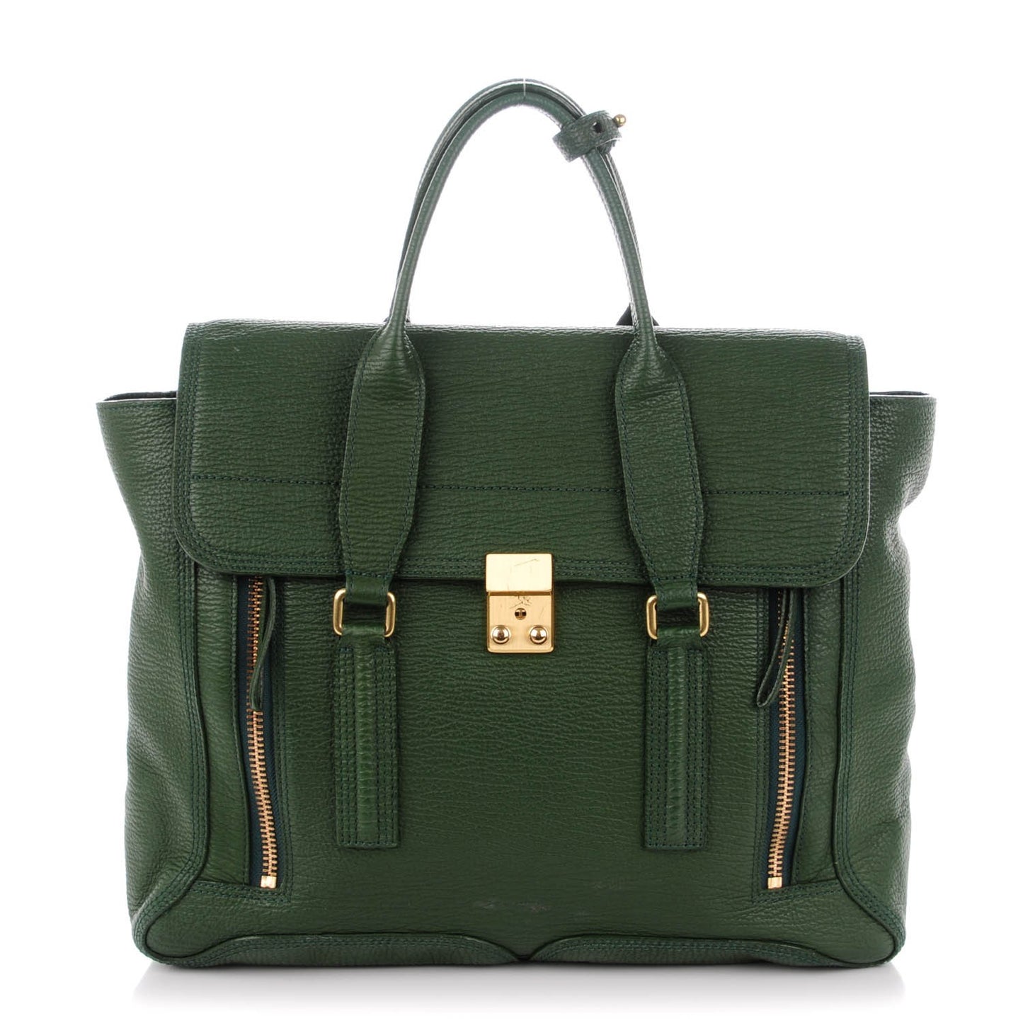 3.1 Textured Calfskin Large Pashli Satchel Jade
