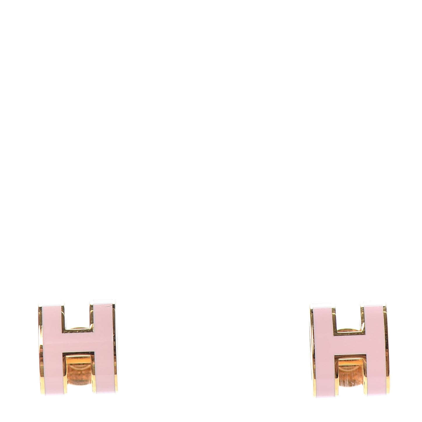 Gold Lacquered Pop H Earrings Rose Dragee
