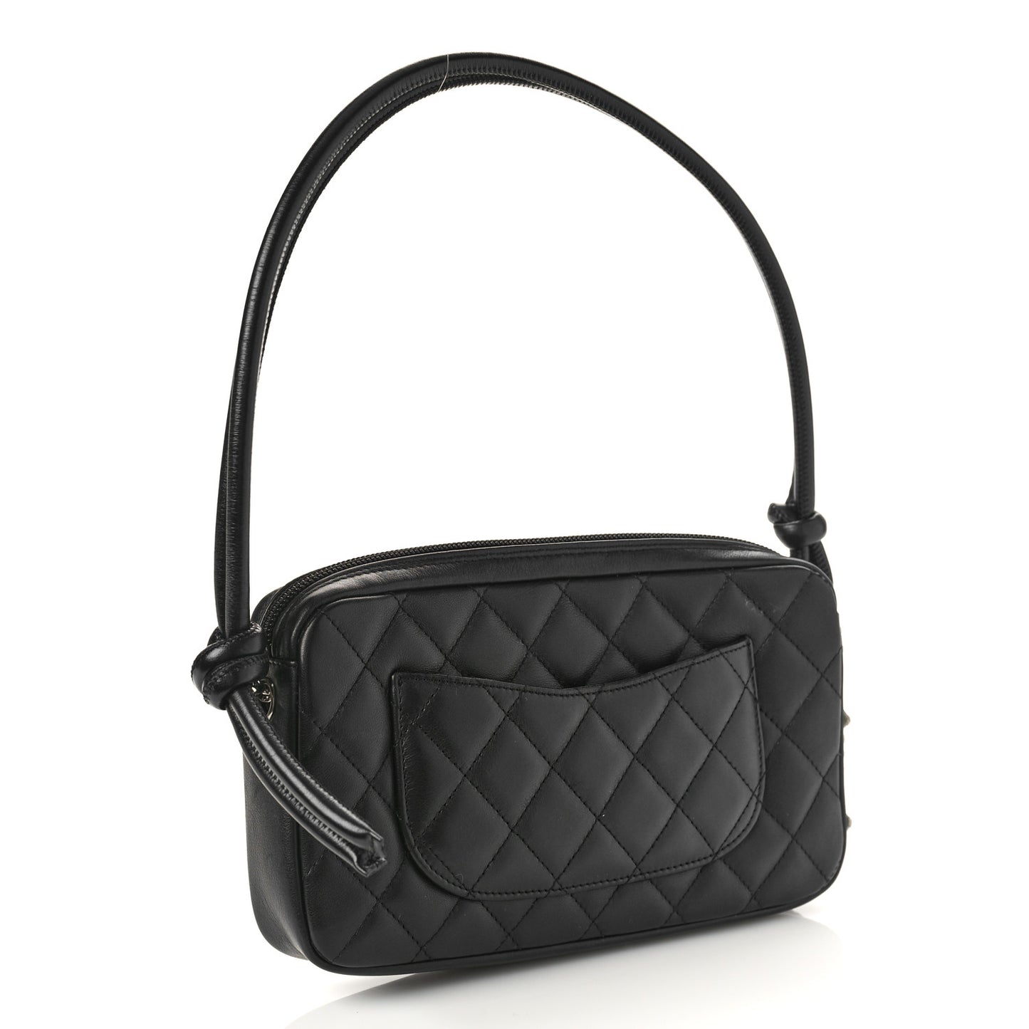 Calfskin Quilted Cambon Pochette Black White