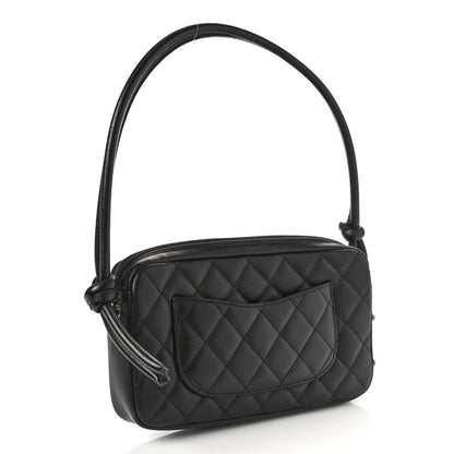 Chanel Calfskin Quilted Cambon Pochette Black White 3 of 9