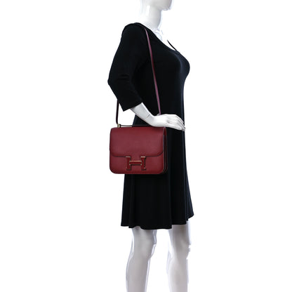 Hermes Epsom Enamel Constance 24 Rouge Grenat 2 of 10