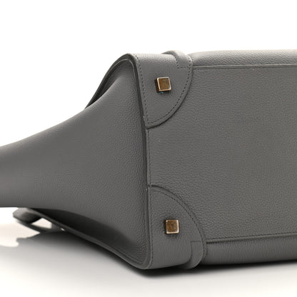 Celine Drummed Calfskin Mini Luggage Kohl 8 of 13