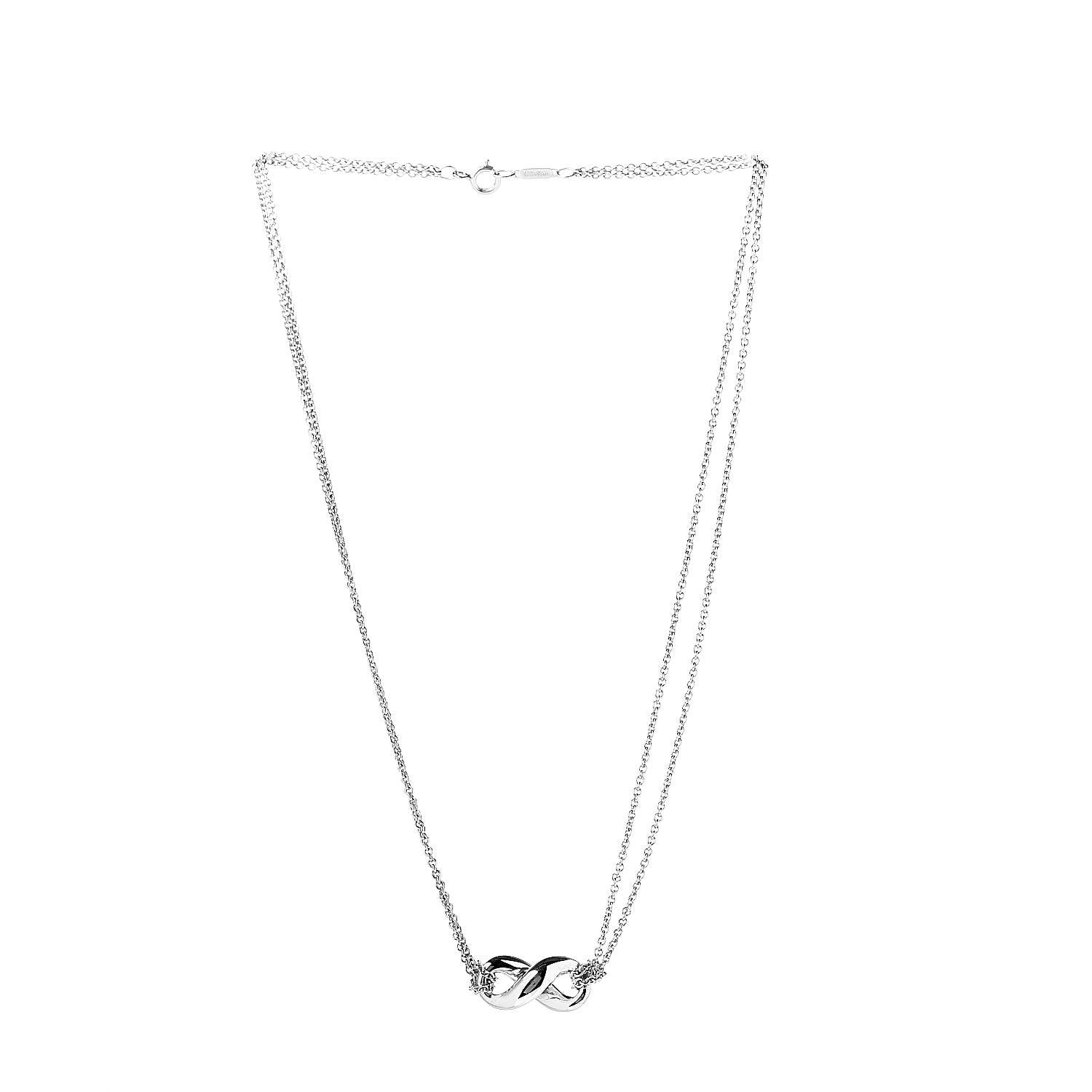 Tiffany Sterling Silver Figure 8 Pendant Necklace 3 of 6
