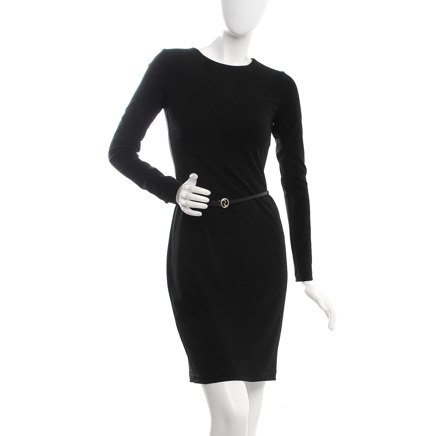 Calfskin 1973 Buckle Skinny Belt 90 36 Black