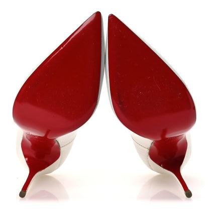Christian Louboutin Calfskin Lizard Embossed So Kate 120 Pumps 37.5 White 7 of 11