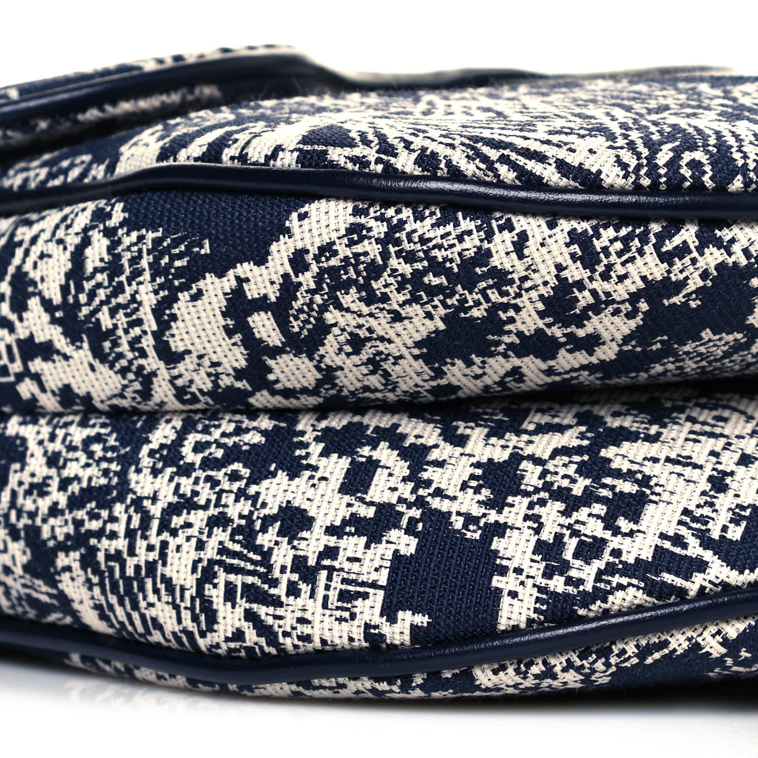 Christian Dior Canvas Reverse Embroidered Toile De Jouy Saddle Bag Blue 4 of 9
