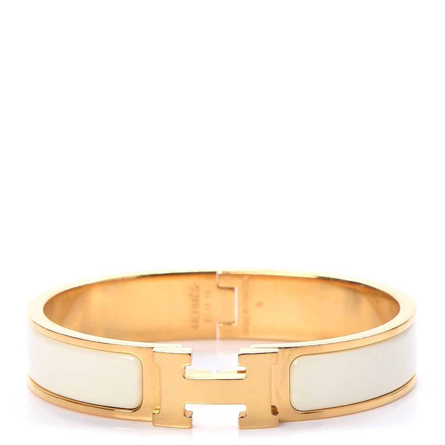 Enamel Narrow Clic Clac H Bracelet PM Craie
