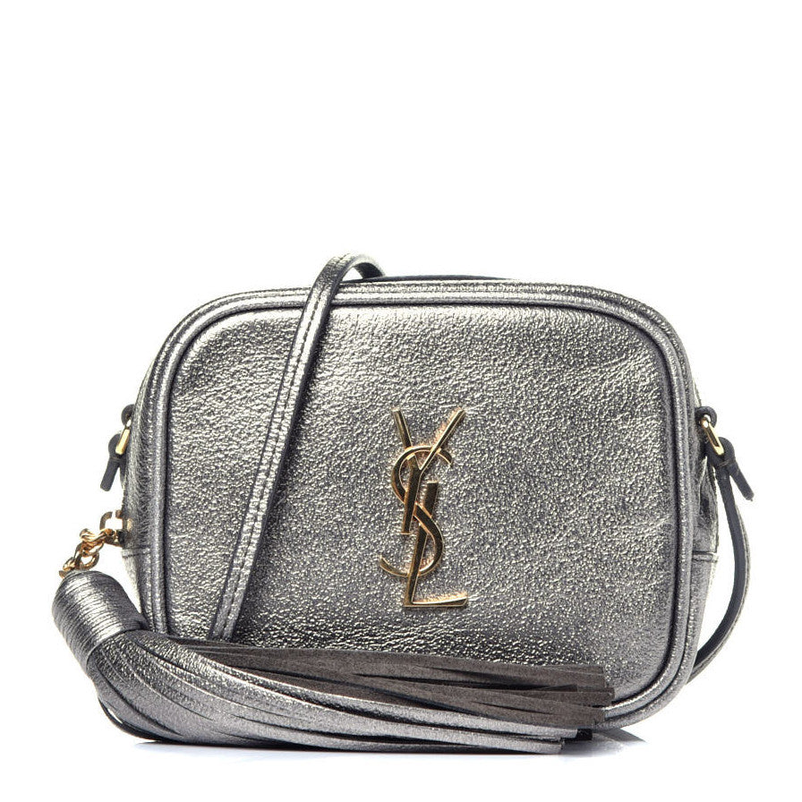 Saint Laurent Metallic Calfskin Monogram Blogger Bag Lapis 1 of 9