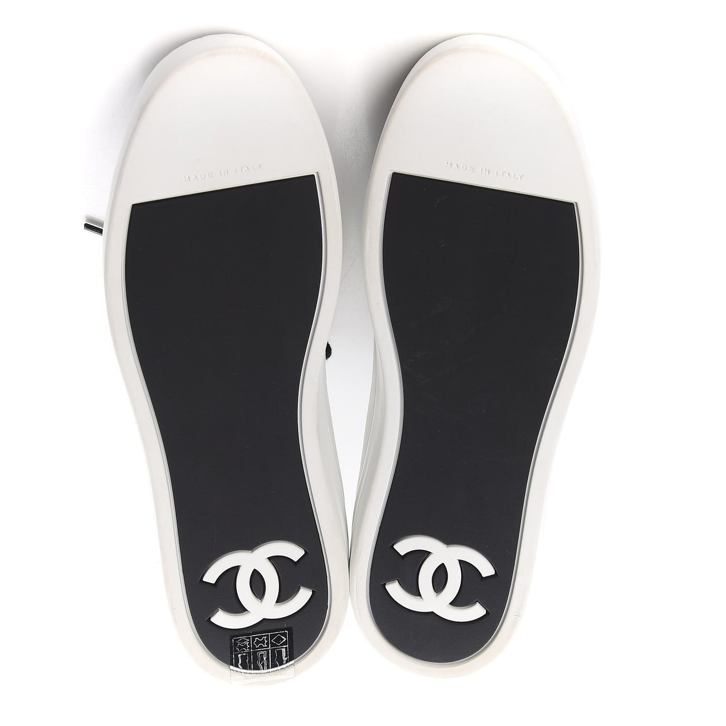 Calfskin Womens CC Sneakers 36.5 Black White