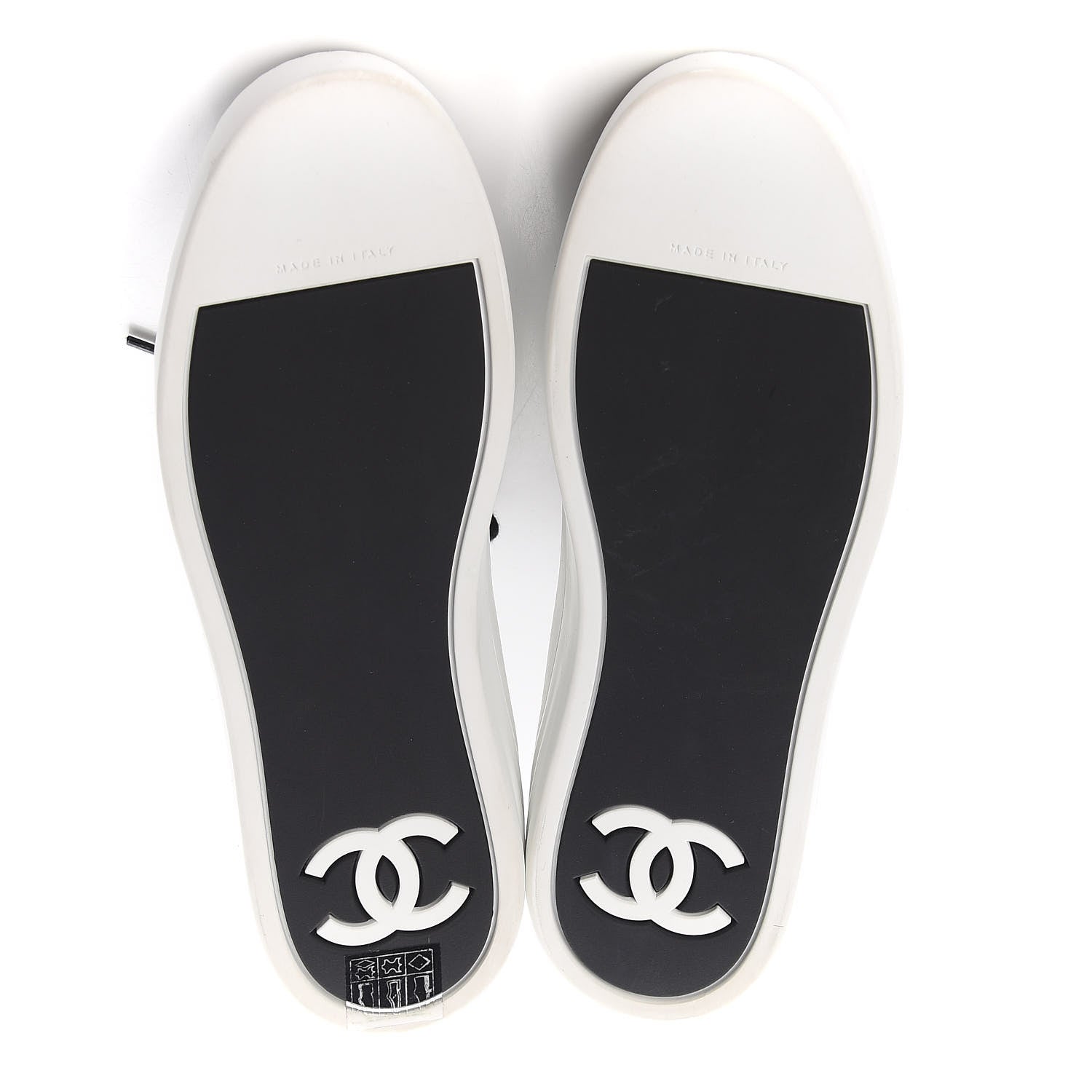 Chanel Calfskin Womens CC Sneakers 36.5 Black White 6 of 10