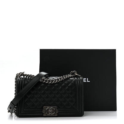 Chanel Caviar Quilted Medium Boy Flap Black 11 of 11