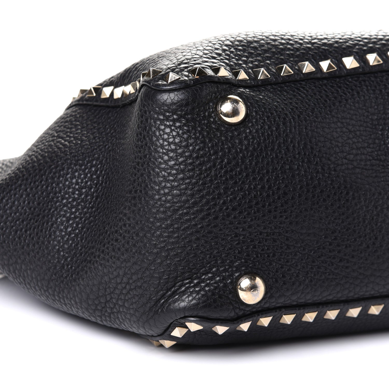 Valentino Garavani Pebbled Calfskin Medium Rockstud Tote Black 16 of 20