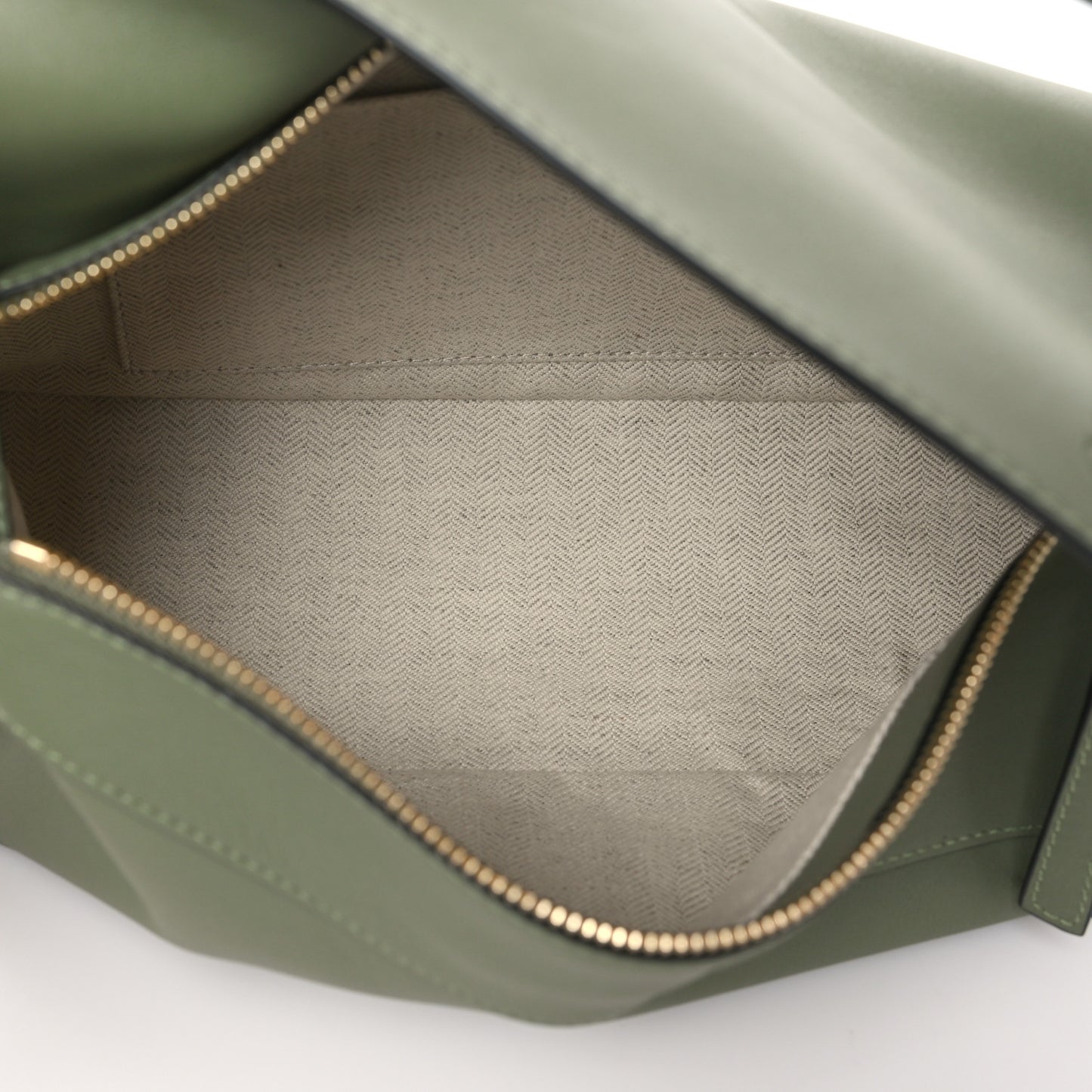 Calfskin Puzzle Hobo Avocado