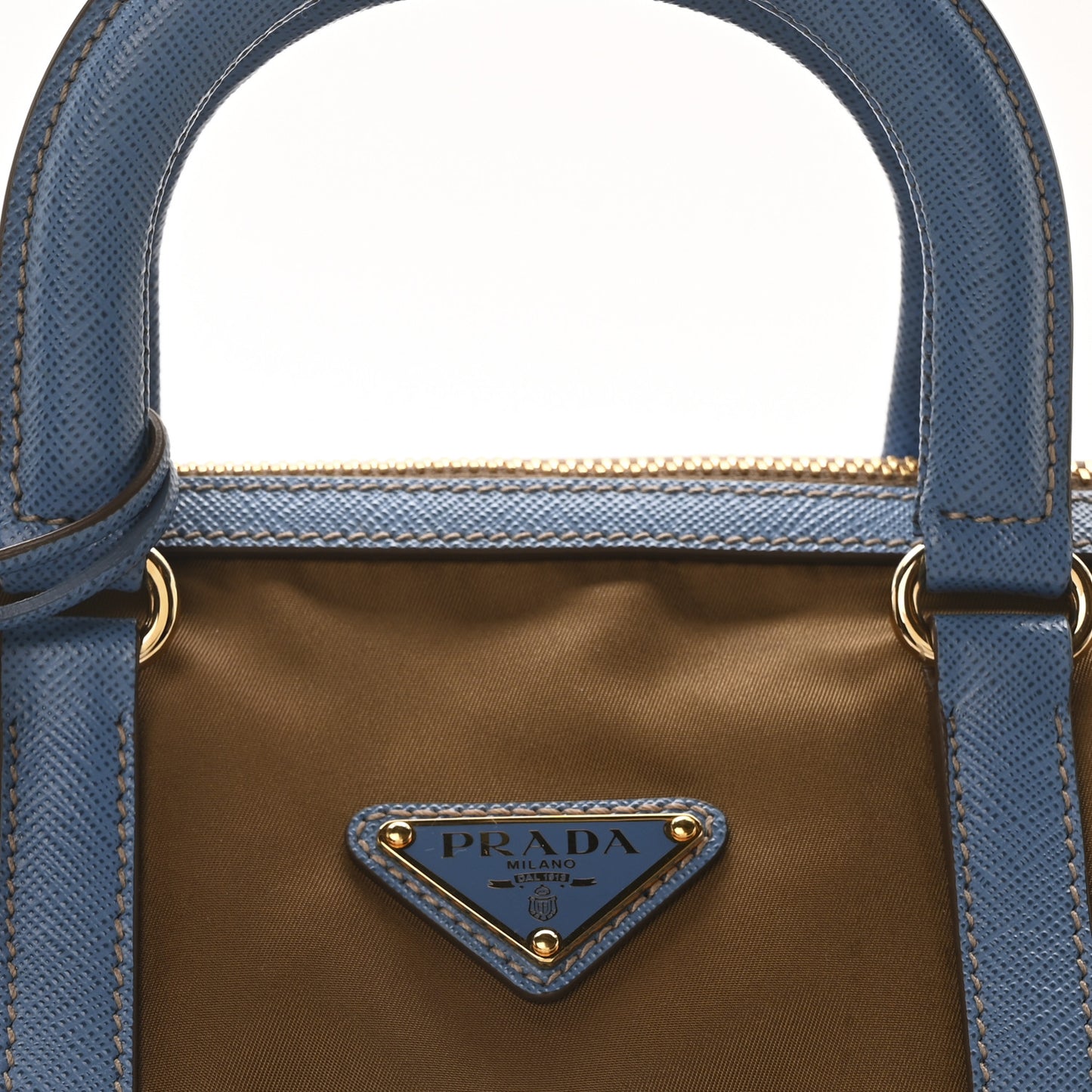 Re-Nylon Saffiano Medium Re-Edition 1978 Top Handle Bag Sughero Wave