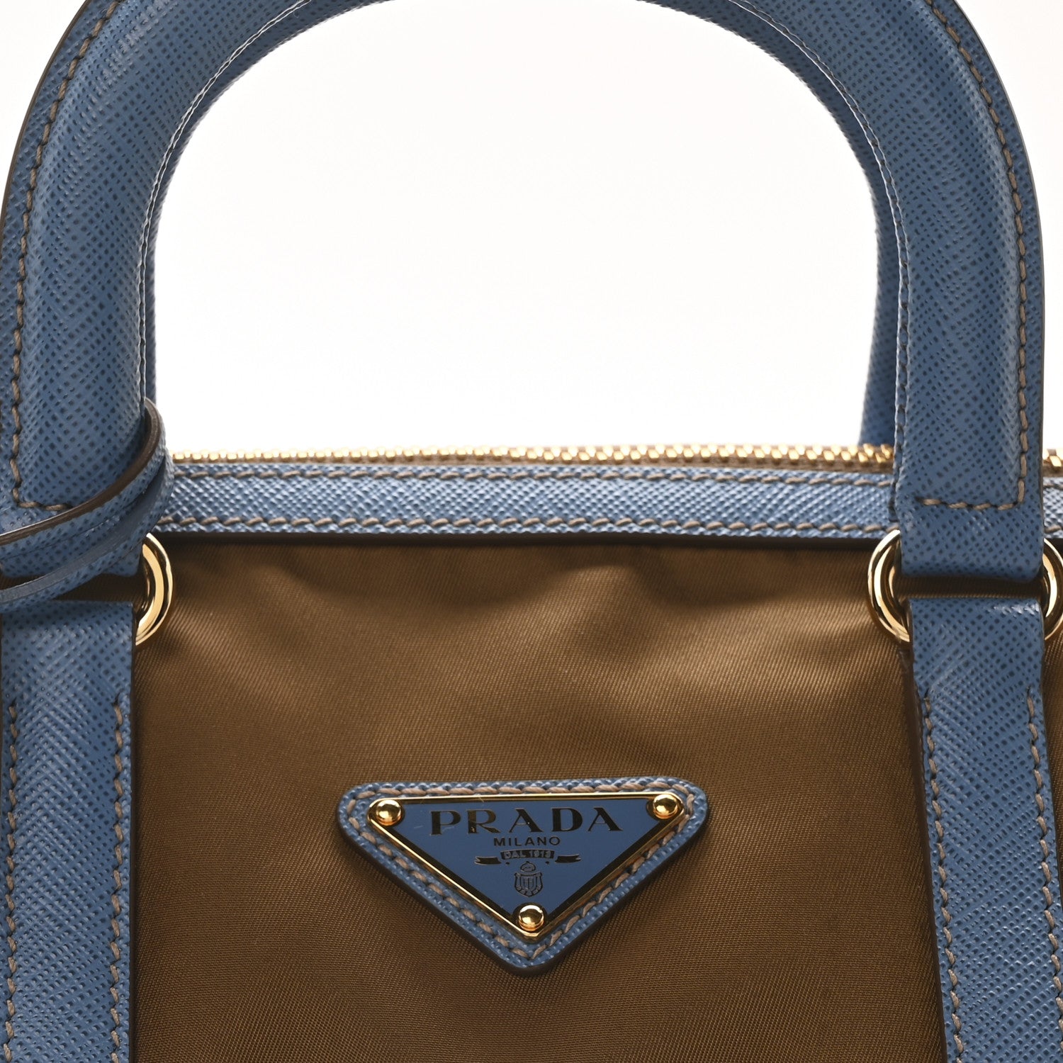 Prada Re-Nylon Saffiano Medium Re-Edition 1978 Top Handle Bag Sughero Wave 8 of 10