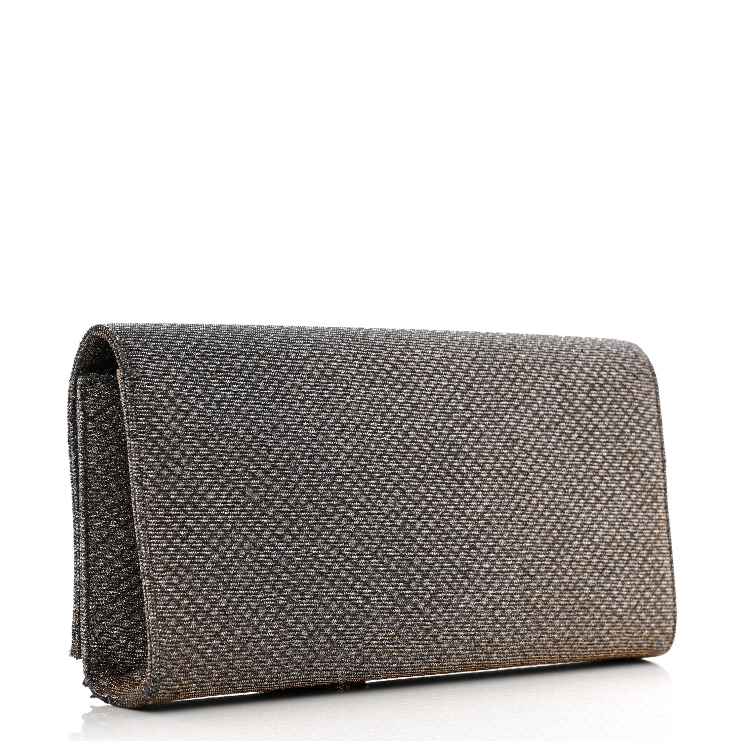 Saint Laurent Metallic Canvas Woven Classic Monogram Kate Tassel Clutch Ciad Argento 3 of 12