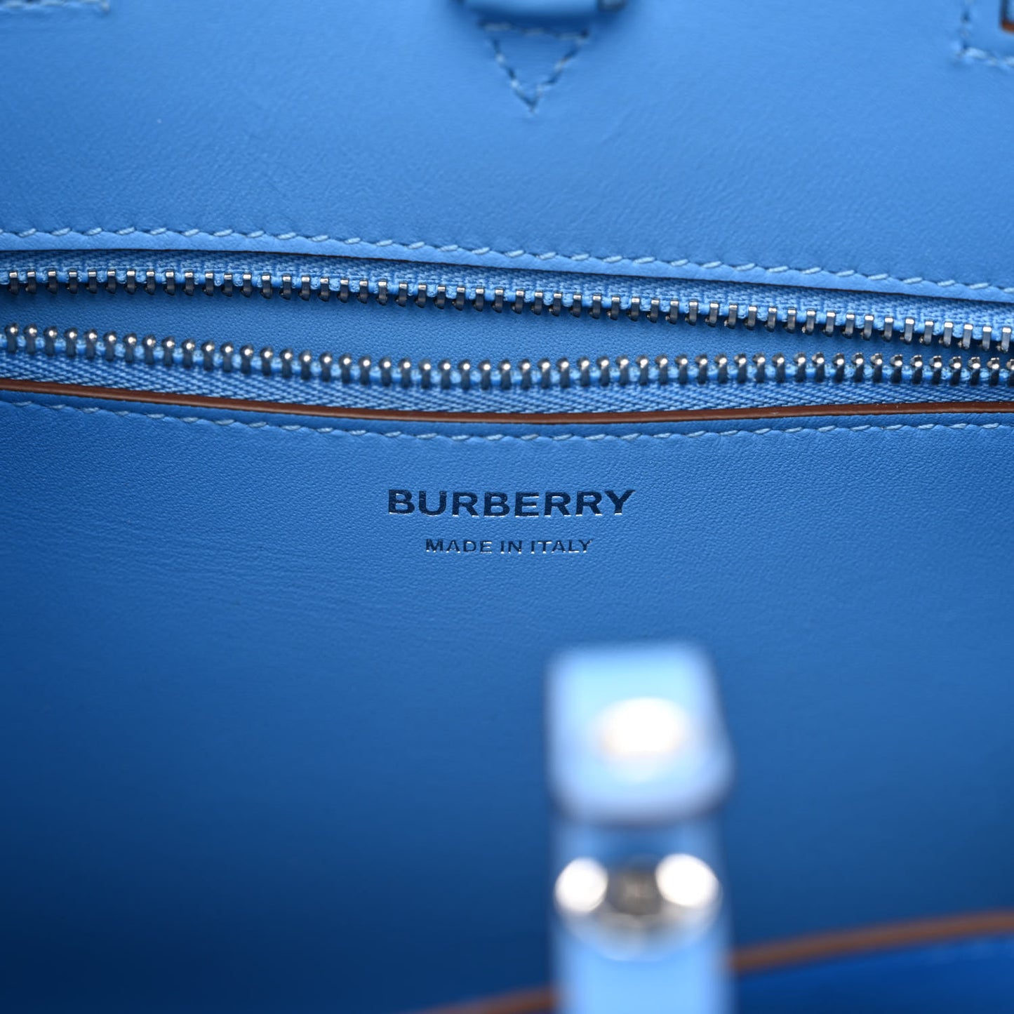 Grainy Calfskin Mini Frances Tote Bright Sky Blue
