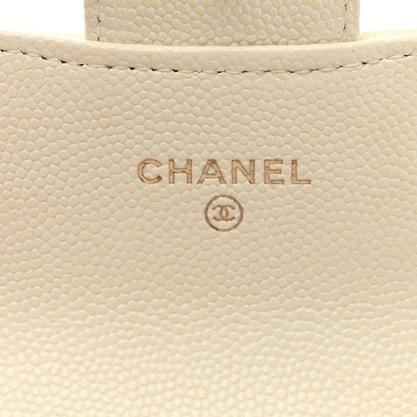 Caviar Quilted Flap Card Holder Wallet White