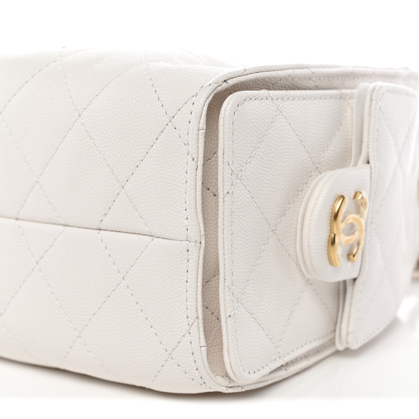 Caviar Quilted Mini Chanel 25 Handbag White