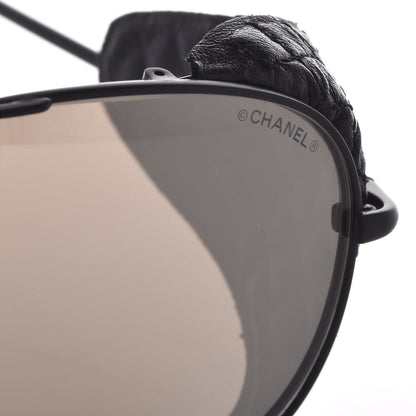 Chanel Titanium Lambskin CC Pilot Sunglasses 71265 Black 8 of 12