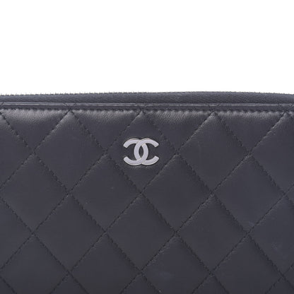 Chanel Lambskin Quilted Large Gusset Zip Around Wallet Black 9 of 9