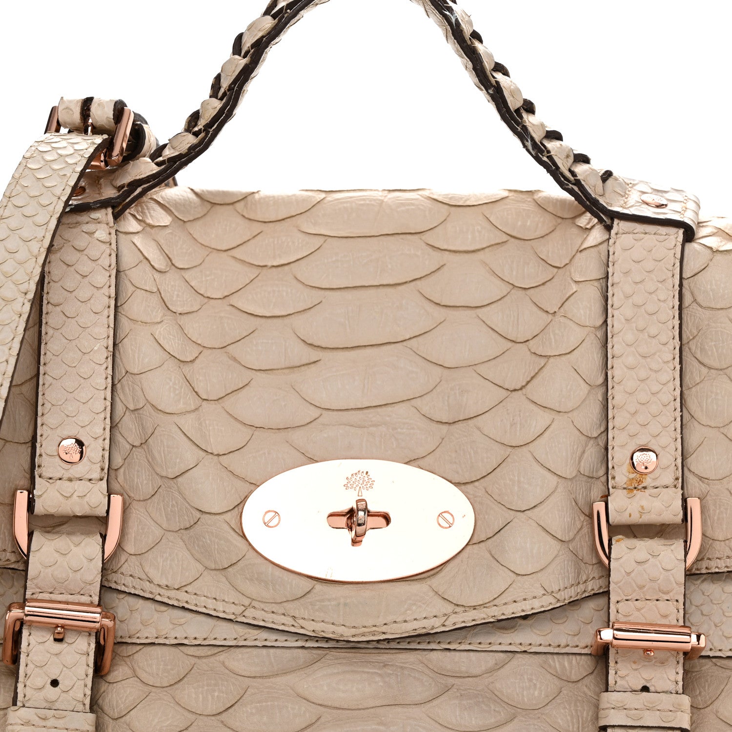 Mulberry Silky Snake Print Oversized Alexa Pebbled Beige 8 of 13