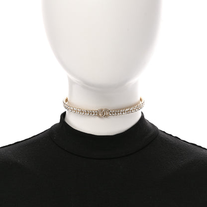 Chanel Crystal Wheat CC Choker Necklace Gold 2 of 5