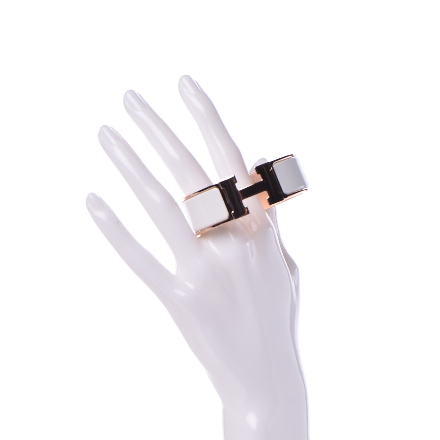 Enamel Wide Clic Clac H Bracelet PM White