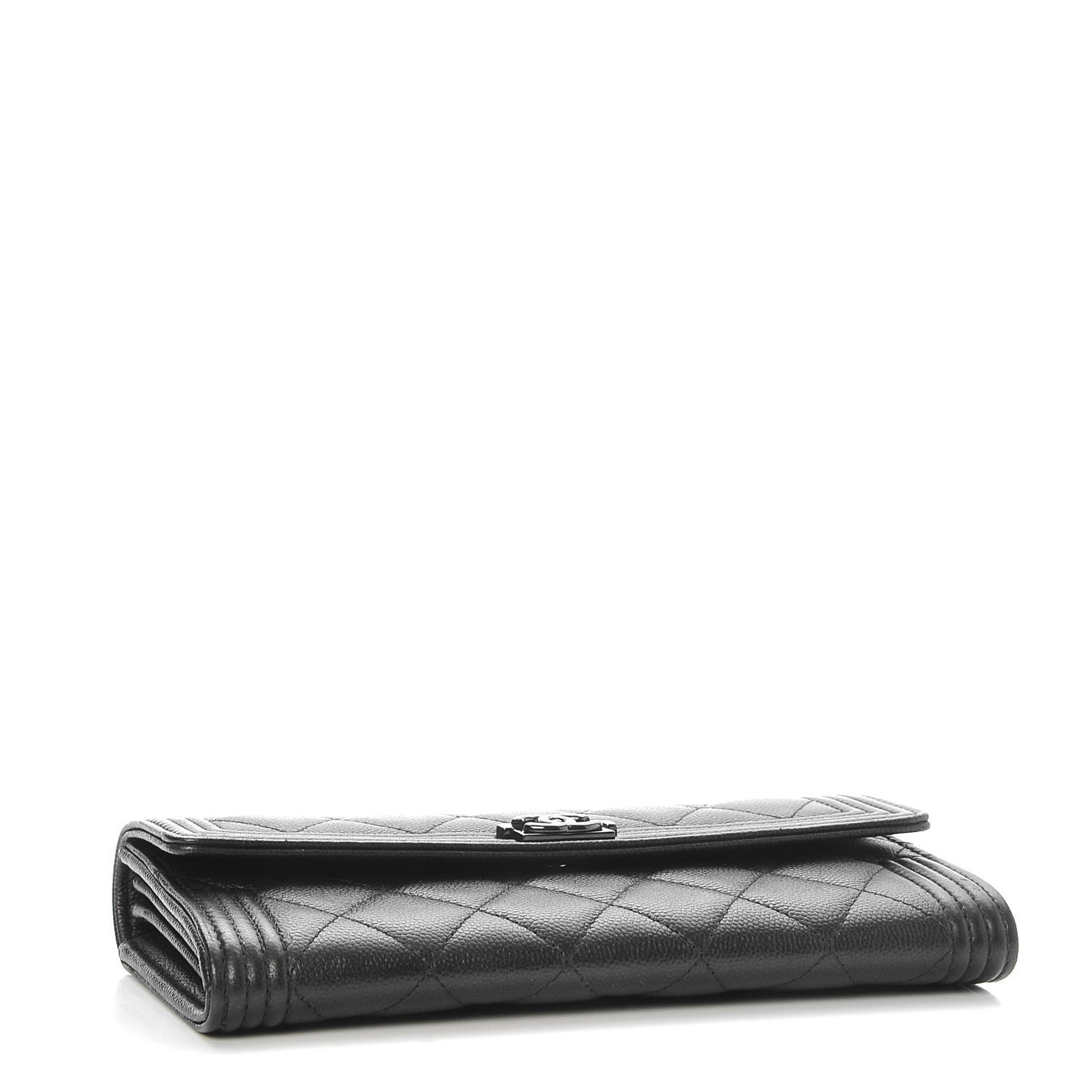 Caviar Quilted Boy Flap Wallet So Black